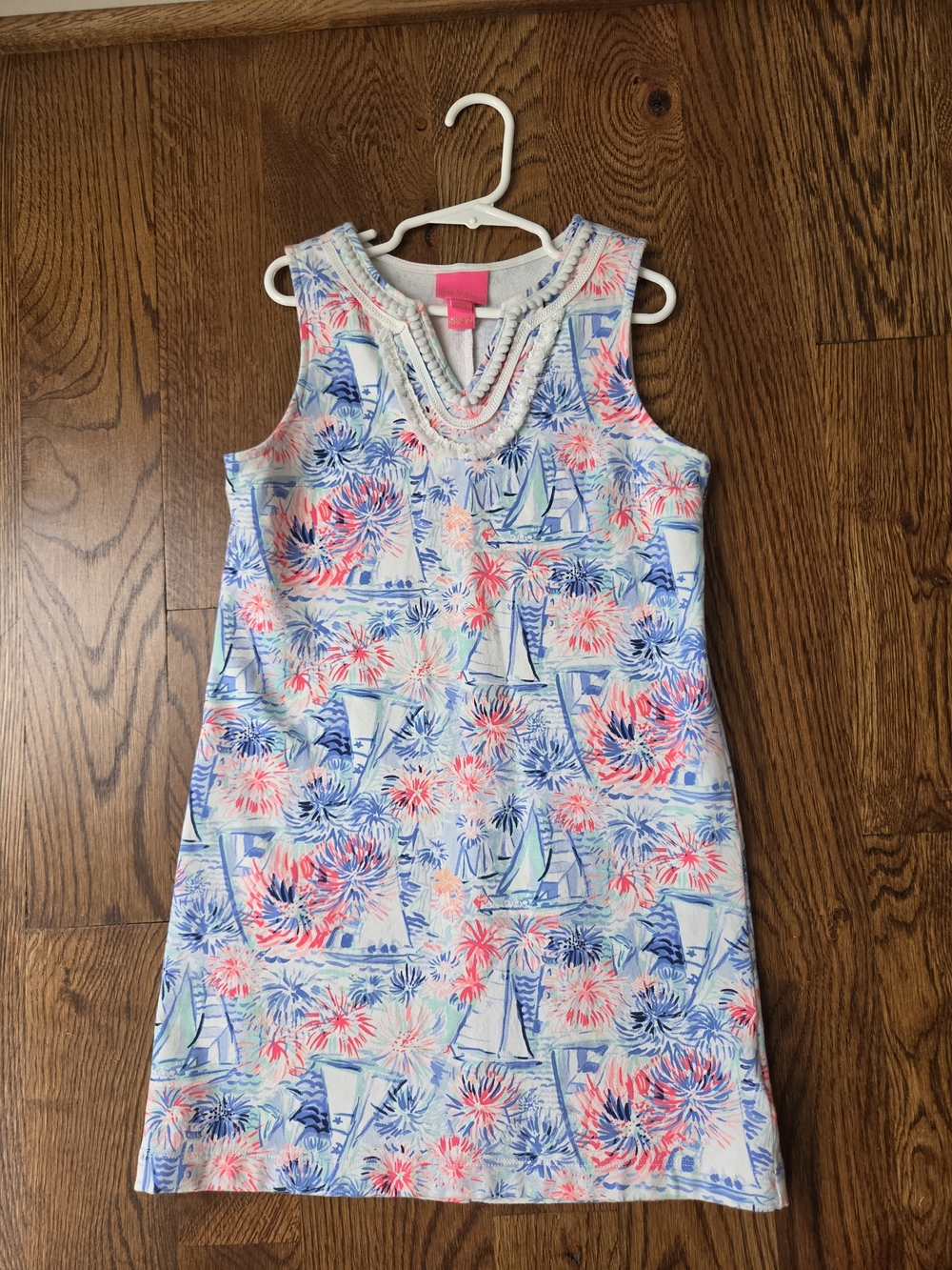 Lilly Pulitzer Nautical Sailboat & Floral Print Shift Dress - Pink & Blue